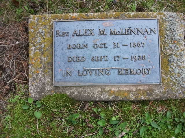 Photo of headstones/Alex M McLennan Rev 1867-1928 hdstn Lloydminster Sask